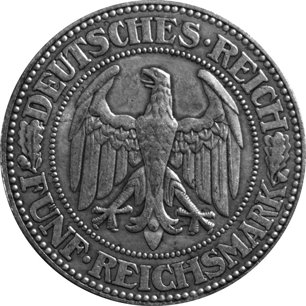 Monnaie allemande 5 Reichmark ;  en argent (1927) 0 Narbonne Plage (11)