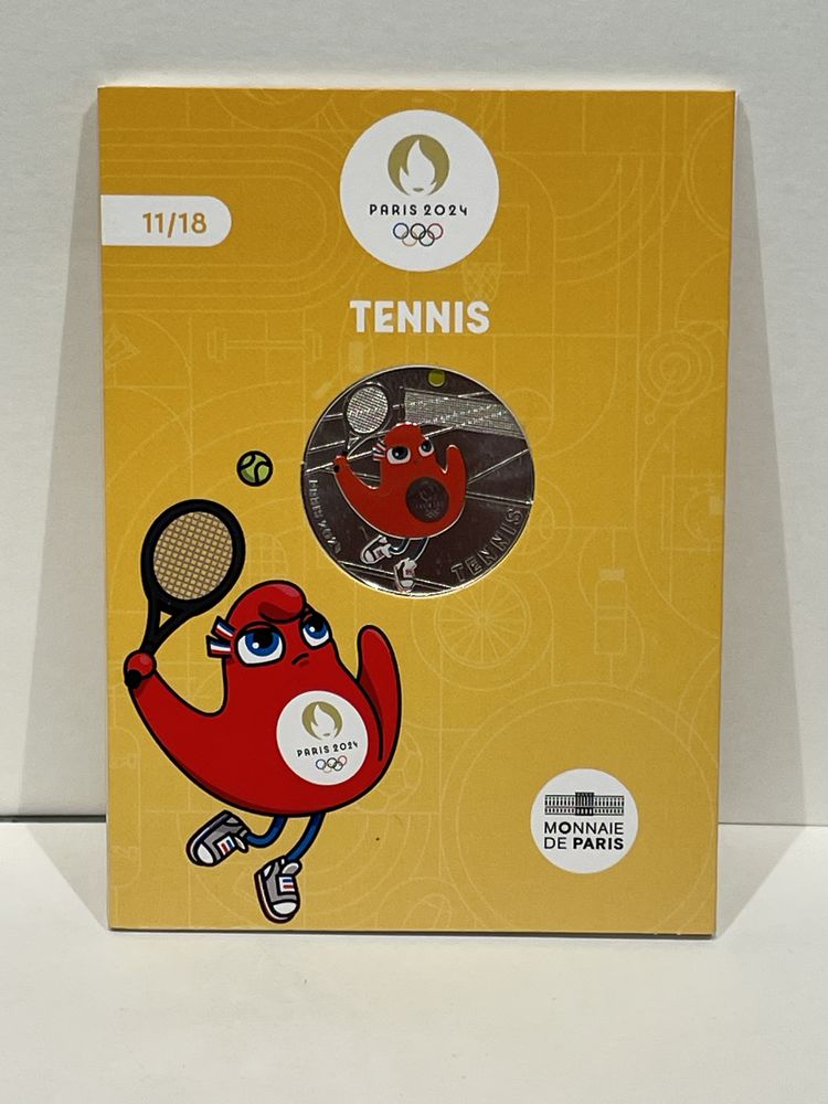 La monnaie de 10e argent  JO Paris 2024 - Mascotte Tennis 36 Dourdan (91)