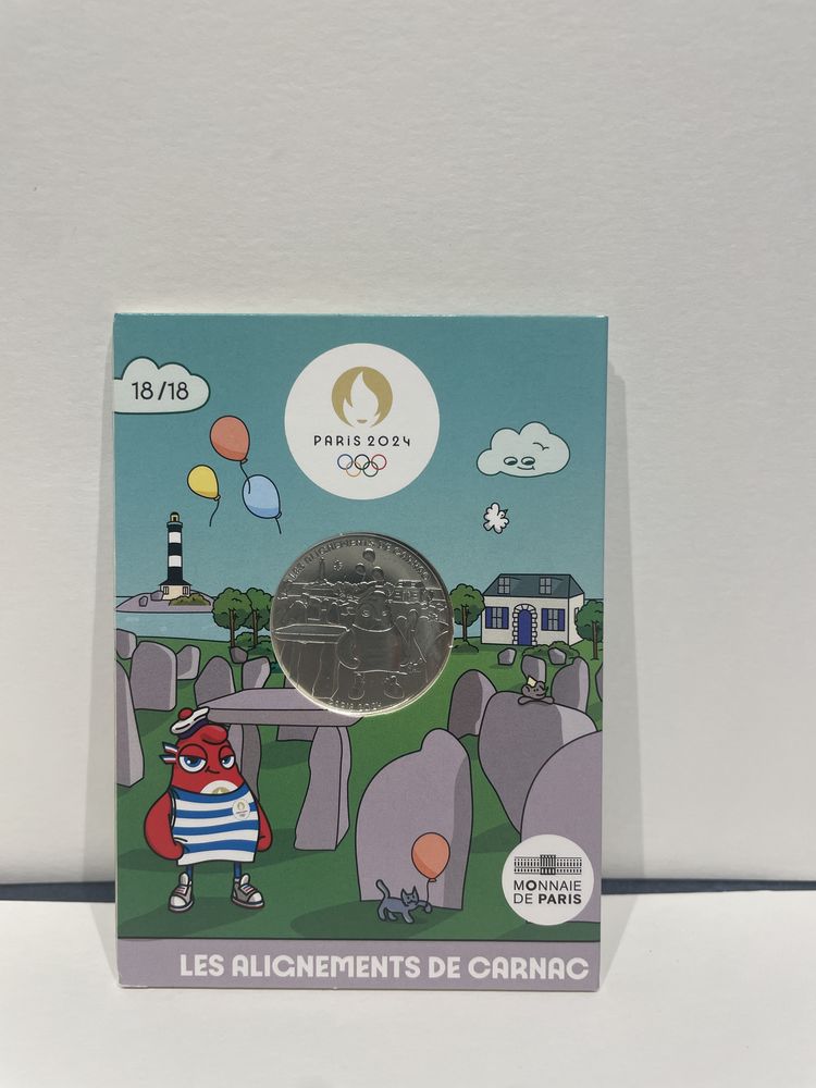Monnaie Argent 10e JO Paris 2024 Les alignements de Carnac 25 Dourdan (91)