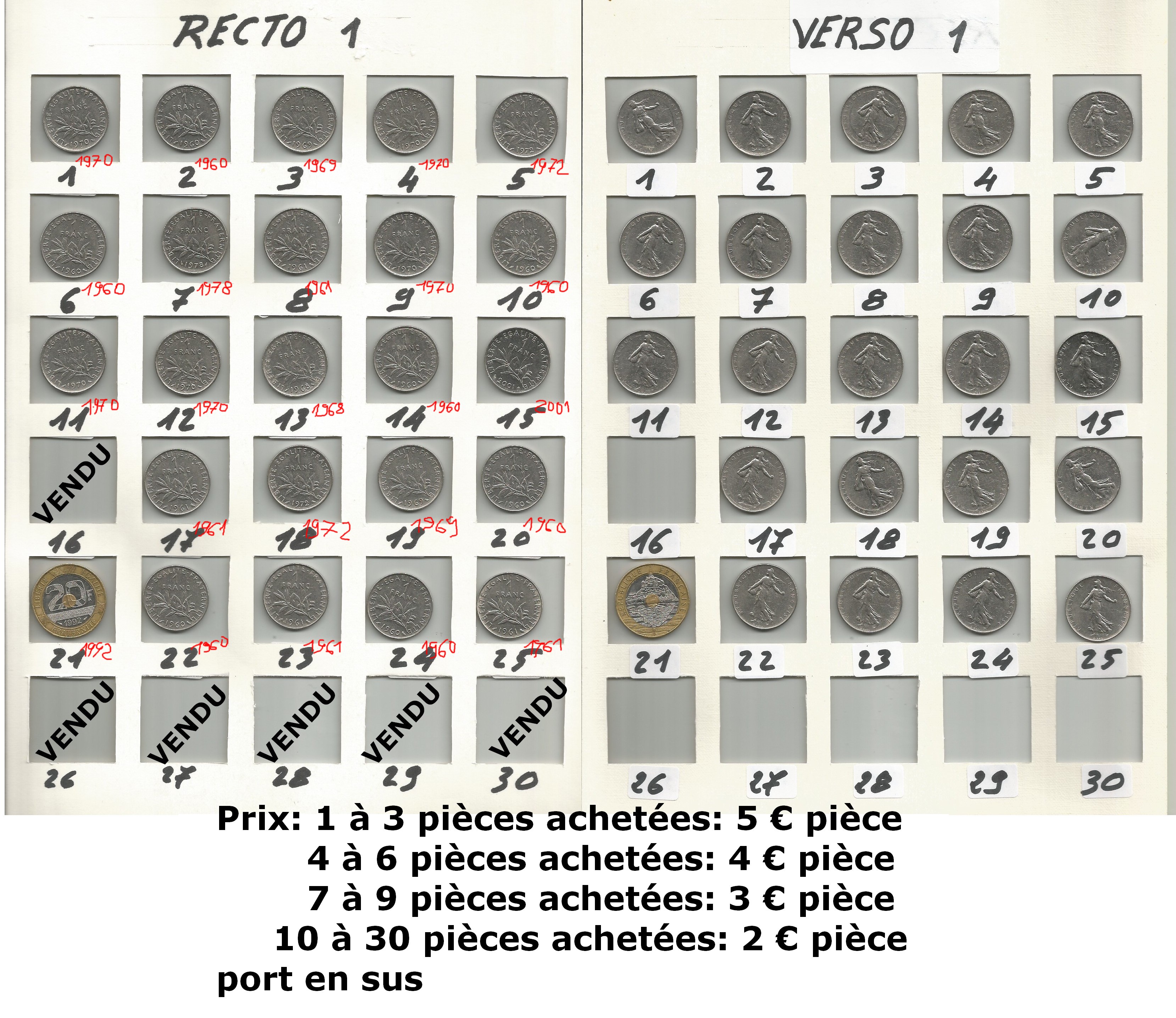 Monnaie de collection, France, excellent �tat. 0 Vannes (56)