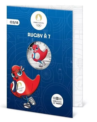 Monnaie Collection JO Paris 2024 10e Argent 2023 Rugby � 7 36 Dourdan (91)