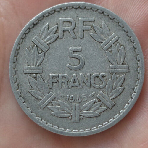 Monnaie 5 Francs 1945 RF France Collection 0 Beuvardes (02)