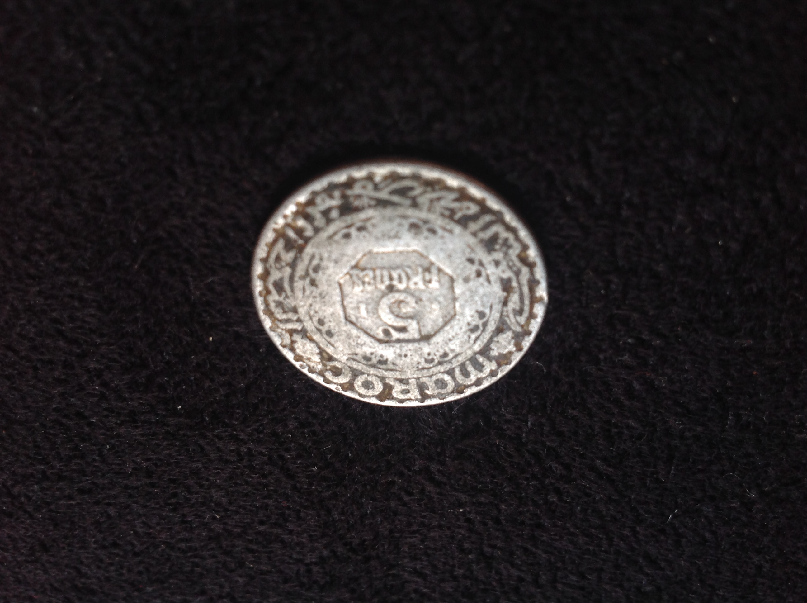 PIE?CE DE MONNAIE 5 FRANCS MAROC EMPIRE CHERIFIEN Envoi Poss 2 Tr�gunc (29)