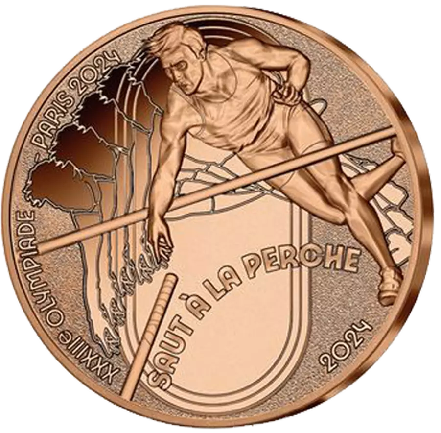 Monnaie de 1/4� - Sports Saut � la perche - JO Paris 2024 10 Dourdan (91)