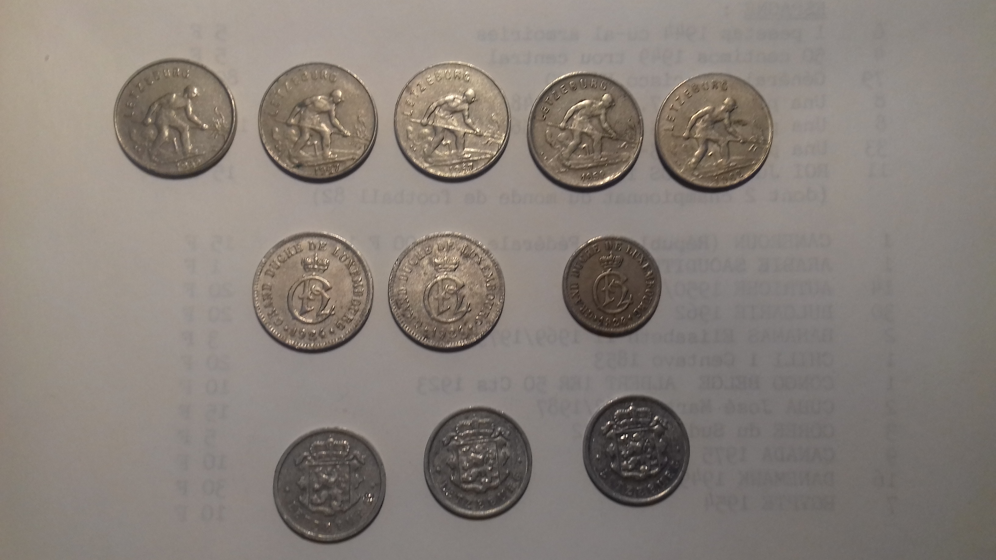 MONNAIES du LUXEMBOURG 1860 � 1970 3 �ragny (95)