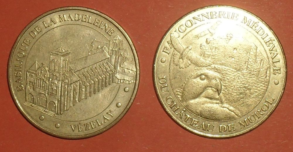 2 Monnaies Paris Fauconnerie m�di�vale Basilique de V�zelay 20 Montreuil (93)
