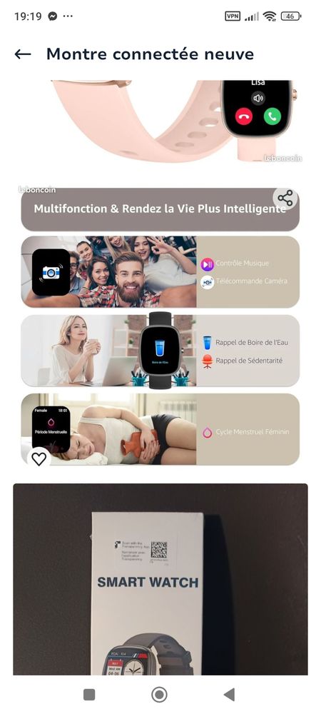 Montre connect�e neuve. 25 Vaulx-en-Velin (69)