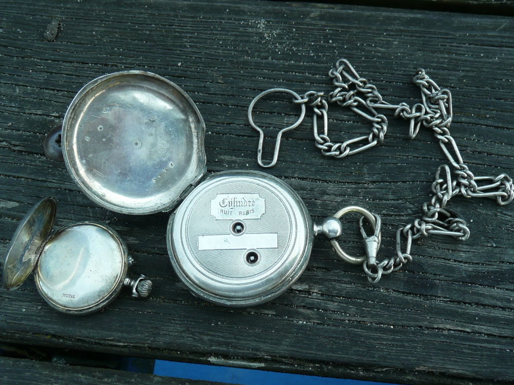 Montre gousset en argent + 1 petite gratuite acier 65 Bordeaux (33)