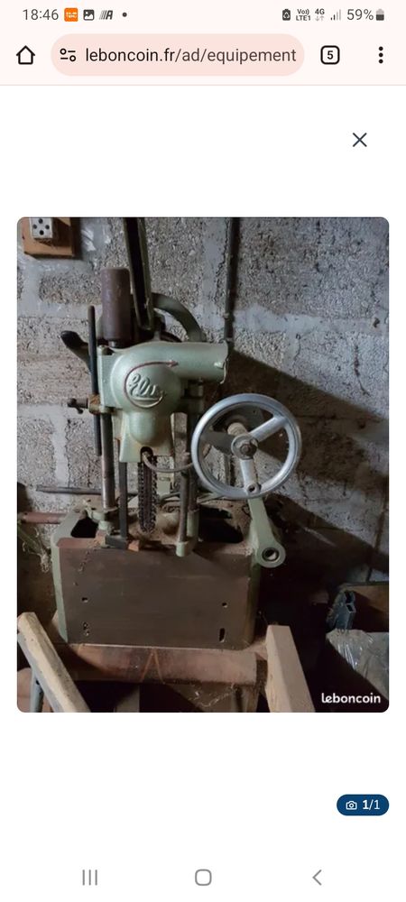 Mortaiseuse � chaine 600 Samois-sur-Seine (77)