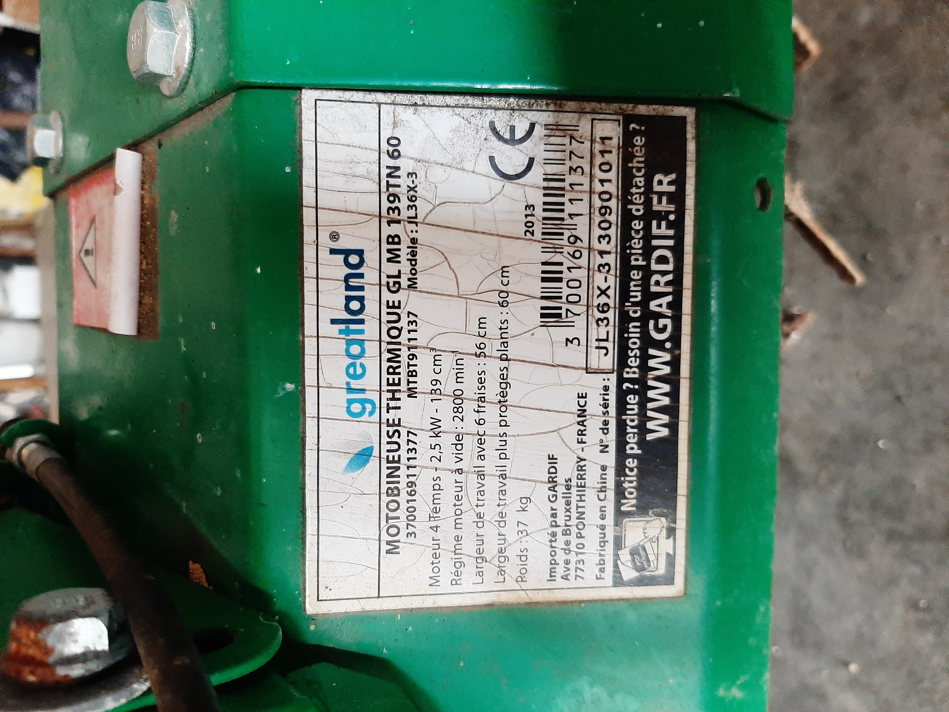 Motobineuse greatland 15 Beaugency (45)