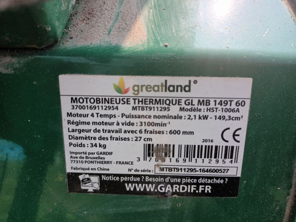 Motoculteur greatland 250 Guignicourt (02)