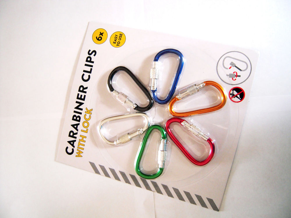 Lot De 6 Mousquetons Booms – 6 Couleurs Différentes – Neufs