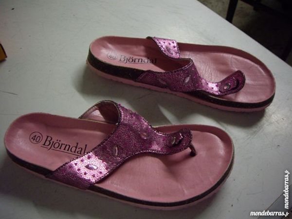 Mules-Entredoigts Rose Brillant pt 40 6 Bouxwiller (67)