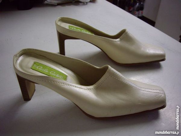 Mules � talons Cr�me Brillant pt 37 -neuves- 7 Bouxwiller (67)