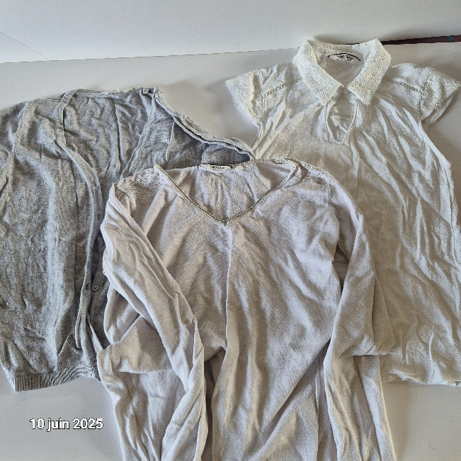 Lot 3 Nafnaf haut pour femme, un gilet gris et argent , une 3 Saumur (49)