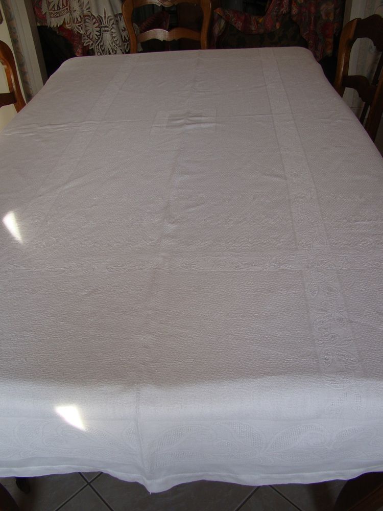 Nappe ancienne en damass� + 12 serviettes  ann�es 1930 100 Gargenville (78)