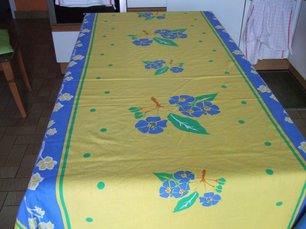 Nappe coton jaune et bleu 8 Poissy (78)