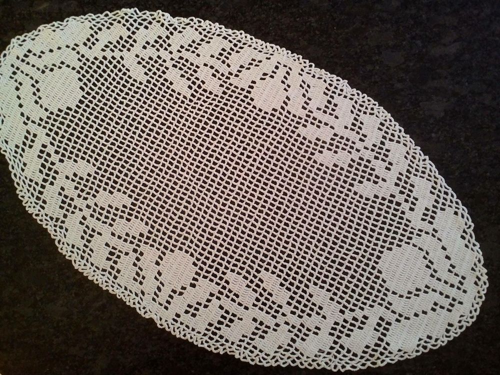 Napperon ovale (57cm) en coton blanc 10 Outreau (62)