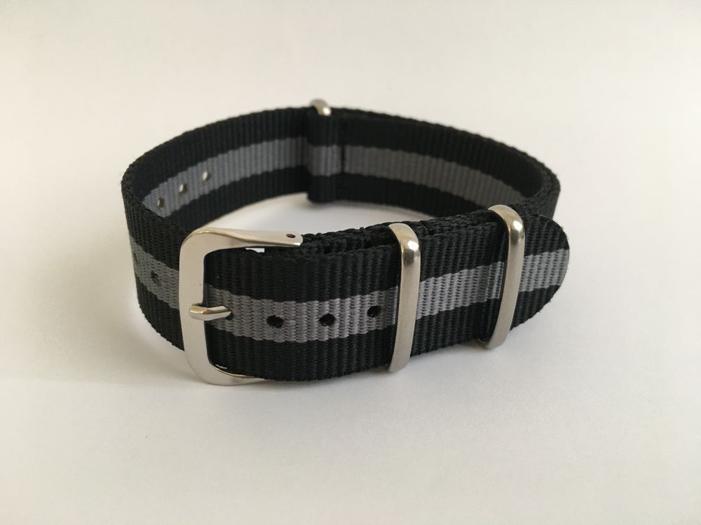 NATO 20 mm - Bracelet de montre en nylon - Noir bande grise 7 Saint-Maur-des-Foss�s (94)