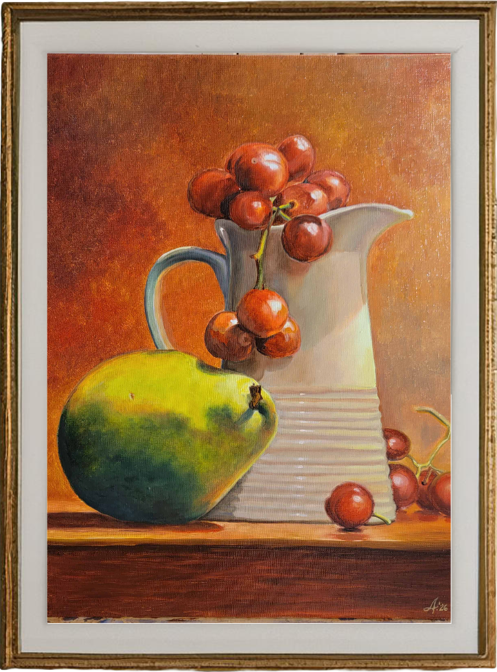 Nature morte Huile sur toile  33 x 45 cm oeuvre originale 300 Montbard (21)