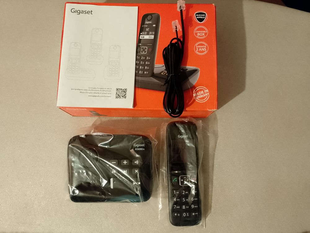 NEUF Garantie 15 Mois T�l. Noir + R�pondeur GIGASETAS690A 30 Bourges (18)