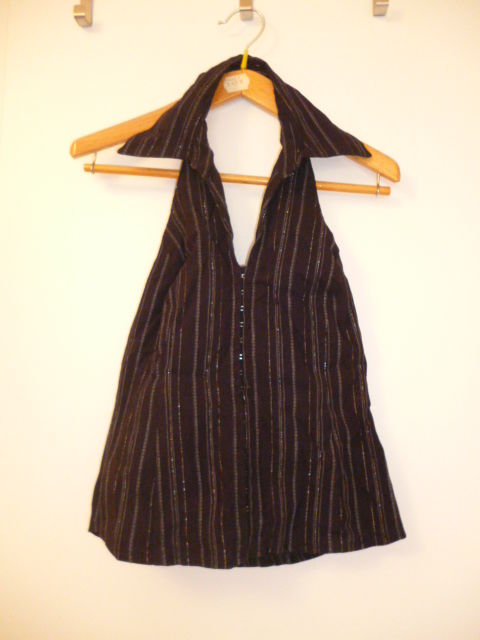 Top dos nu noir � rayures argent�es - Taille 34 2 Bourg-en-Bresse (01)