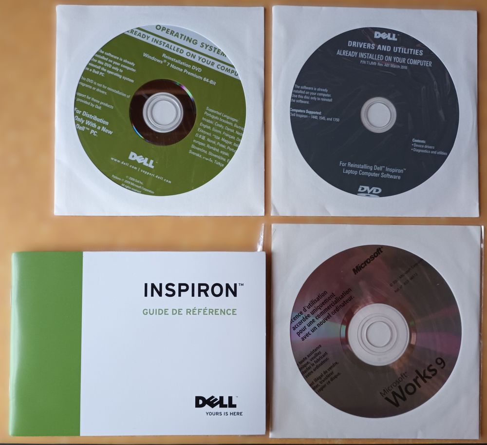 Notice et CD ROM DELL Inspiron PP41L 20 Romagnieu (38)