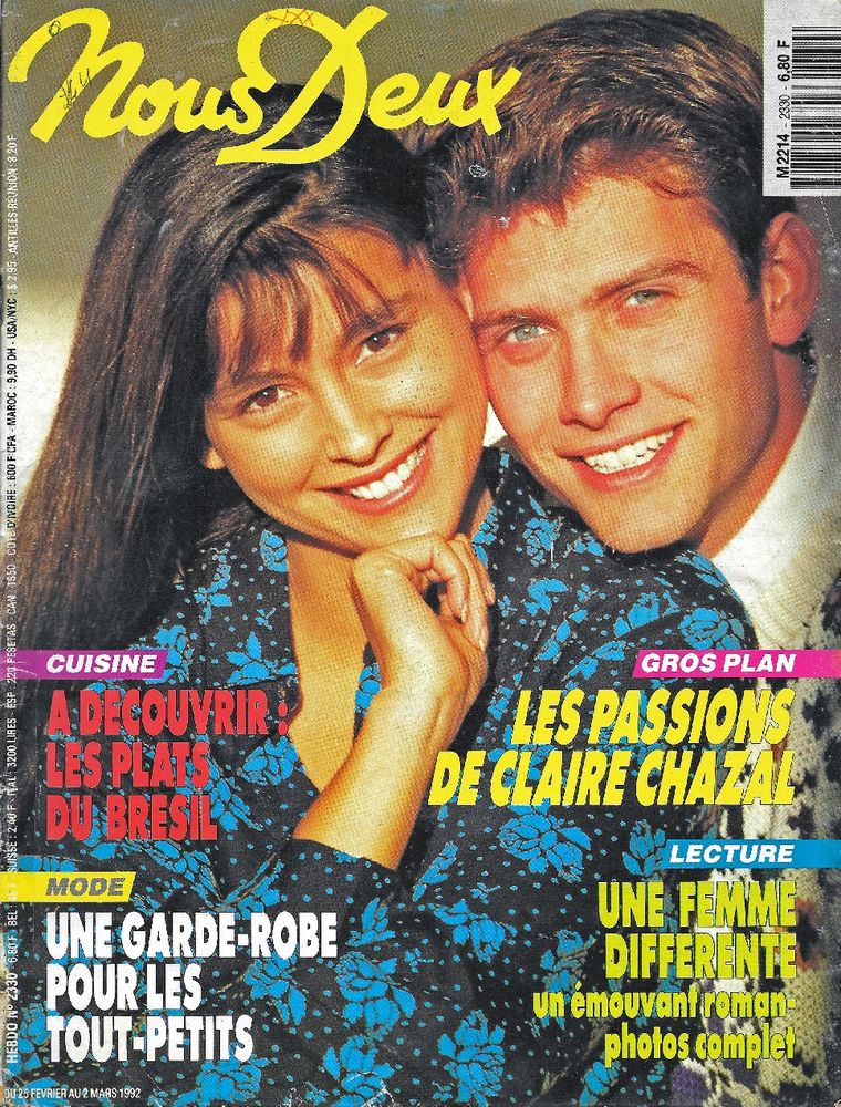 NOUS DEUX Magazine n�2330 1992  Claire CHAZAL 2 Castelnau-sur-Gupie (47)