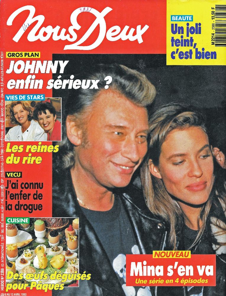 NOUS DEUX Magazine n�2388 1993  Johnny HALLIDAY 2 Castelnau-sur-Gupie (47)