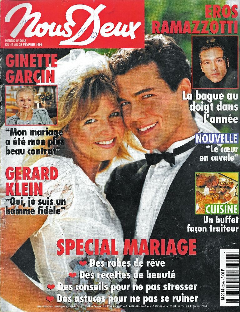 NOUS DEUX Magazine n�2642 1998  Eros RAMAZZOTTI 2 Castelnau-sur-Gupie (47)
