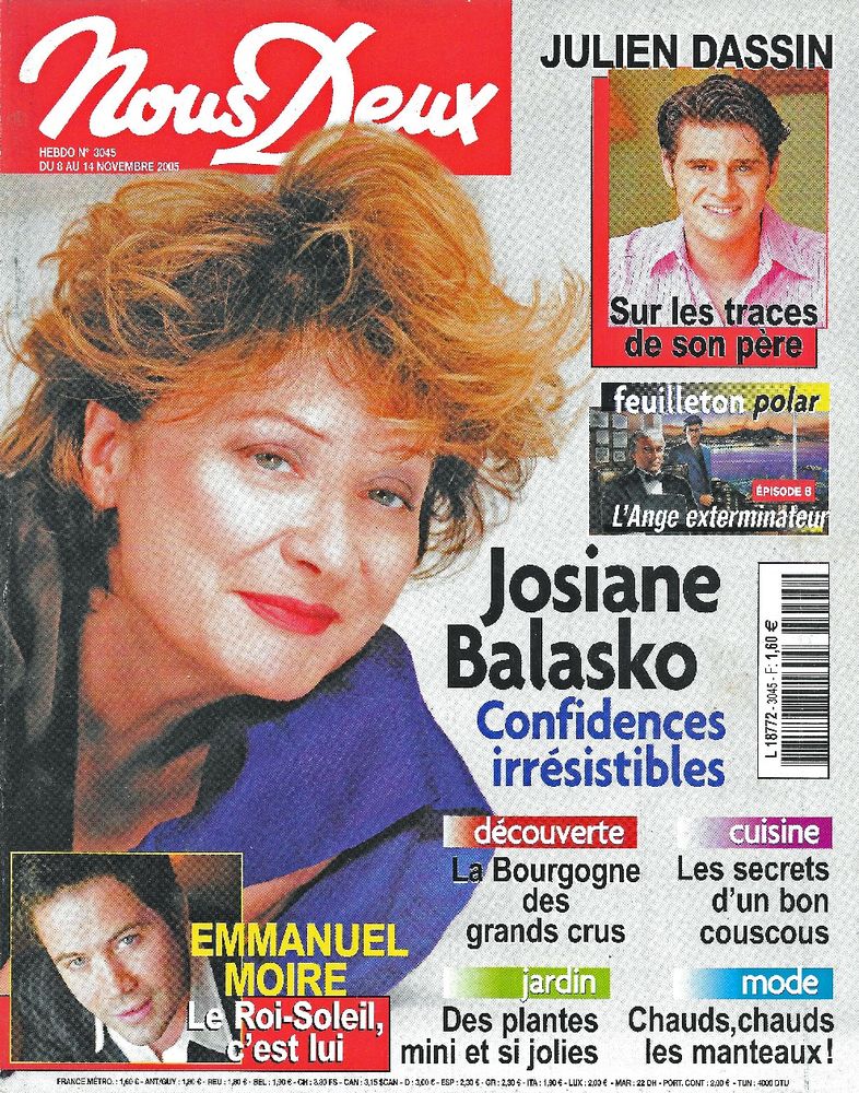 NOUS DEUX Magazine n�3045 2005  Josiane BALASKO 2 Castelnau-sur-Gupie (47)