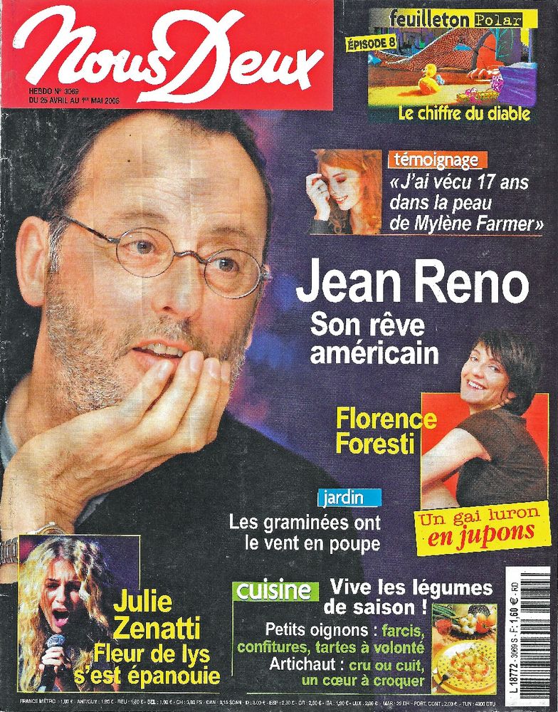 NOUS DEUX Magazine n�3069 2006  Jean RENO 2 Castelnau-sur-Gupie (47)