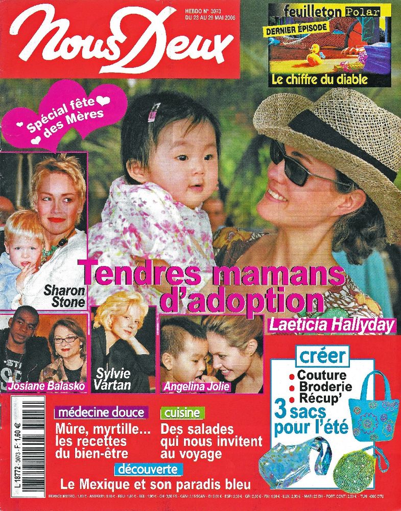 NOUS DEUX Magazine n�3073 2006  L'adoption des c�l�brit�s 2 Castelnau-sur-Gupie (47)
