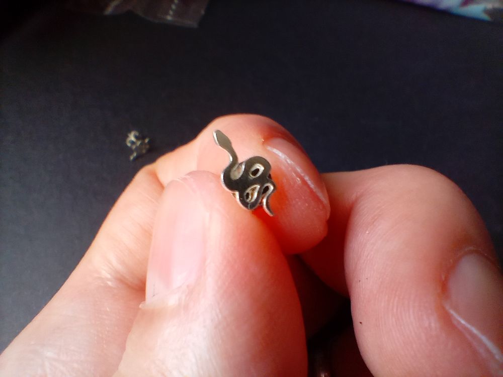 Nouveau Boucles d'oreilles serpent en argent sterling 925 un 13 Espagne