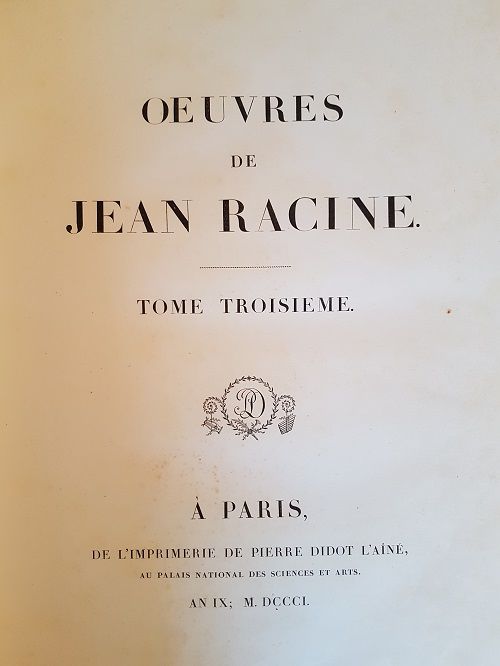 Oeuvres de Jean Racine (3 tomes) 100 Saint-Ouen (93)
