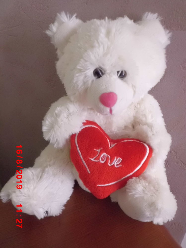 OURS BLANC INTERACTIF AVEC SON COEUR ROUGE 14 Oignies (62)