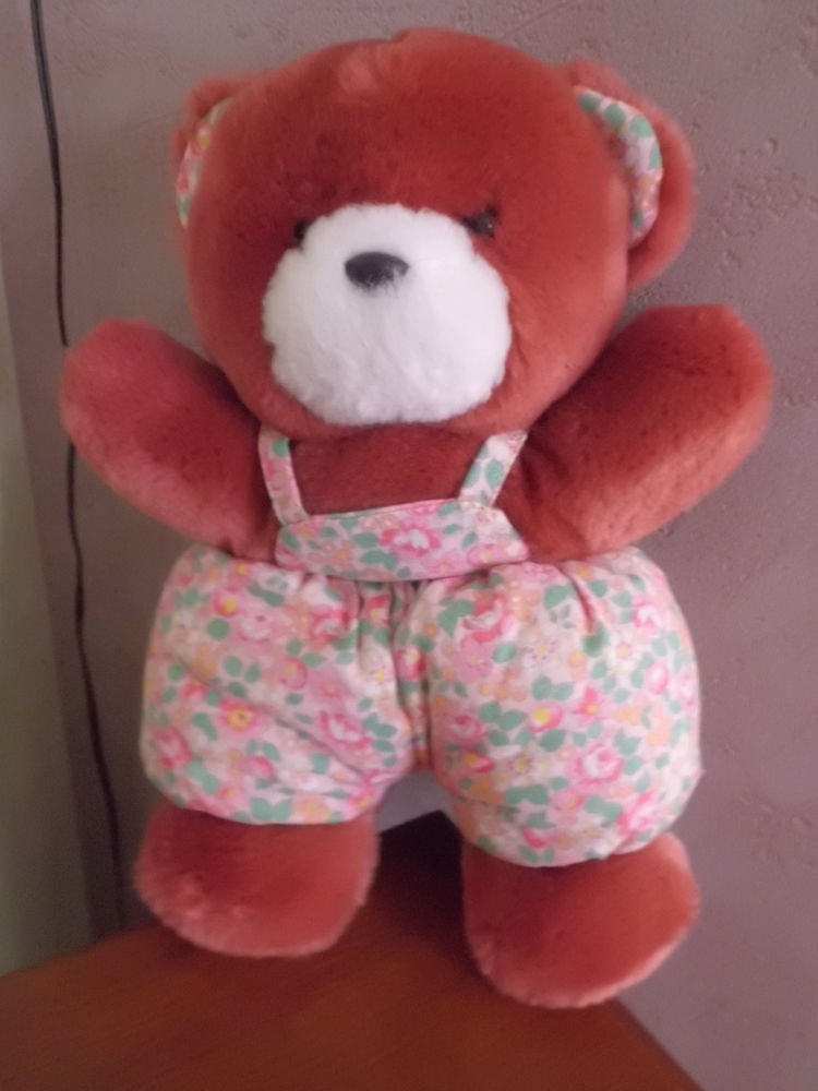 OURS VIEUX ROSE ET TISSU FLEURI NOUNOURS 19 Oignies (62)