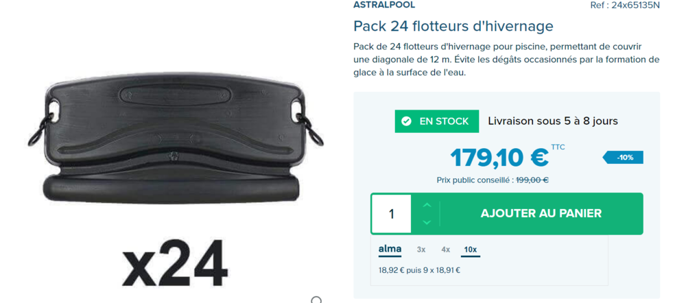 Pack de 24 flotteurs d'hivernage 90 Lunay (41)