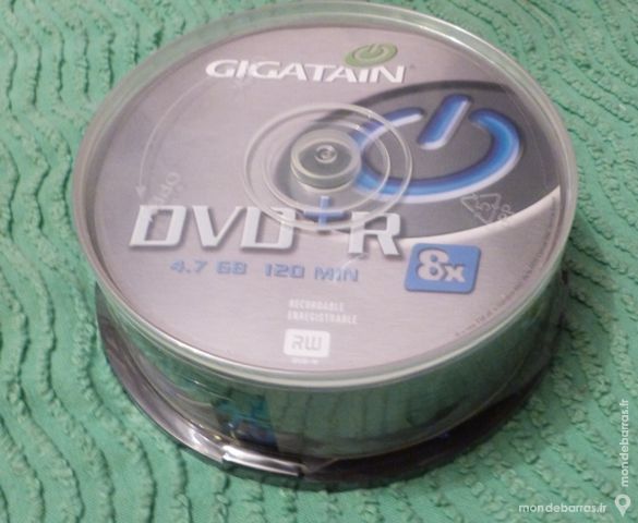 PACK 25 DVD+R 4,7 GO GIGATAIN 8x 2 heures NEUF 10 �cuisses (71)