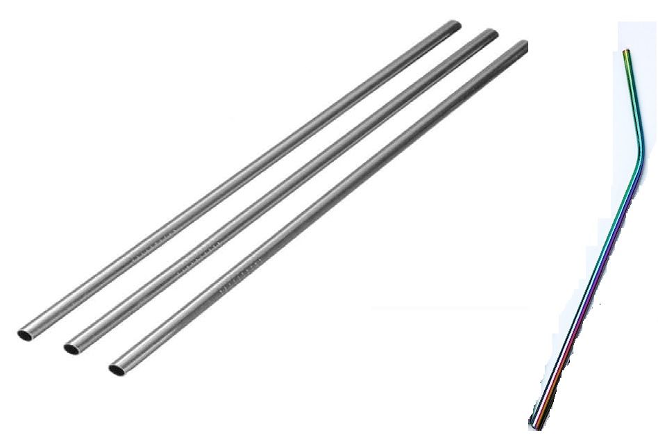 6 Pailles lavables en m�tal droites / courb�es 5 Beauchamp (95)