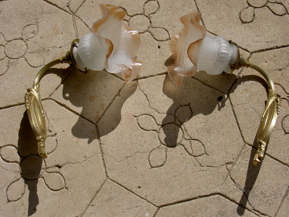 Paire d'appliques en Bronze Dor� XIXe 130 Uz�s (30)