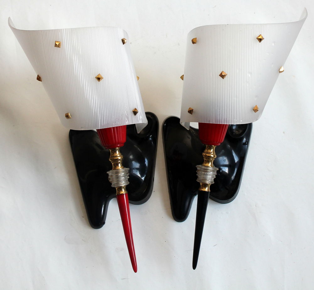 Paire d'appliques vintage 50 Rockabilly style Guariche 210 Issy-les-Moulineaux (92)