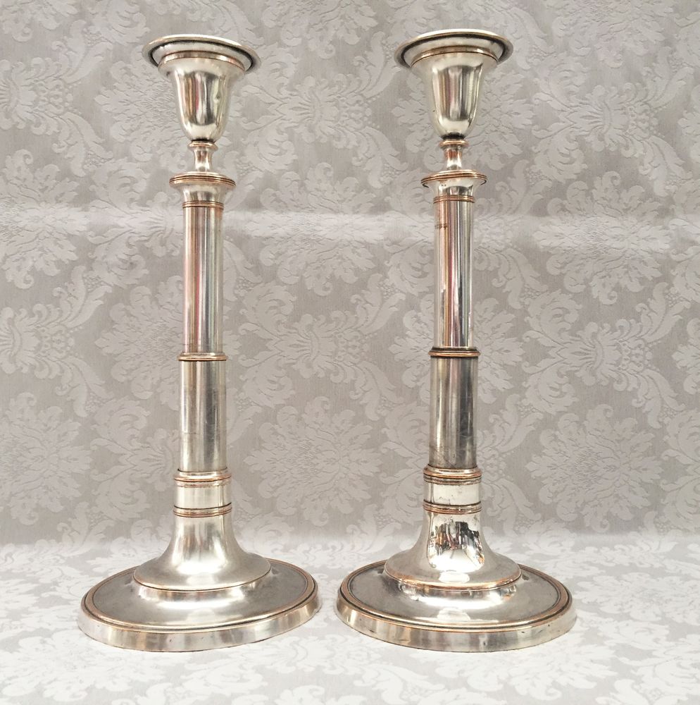 PAIRE DE BOUGEOIRS ATYPIQUES TELESCOPIQUES CUIVRE ARGENT 489 Marseille 11 (13)