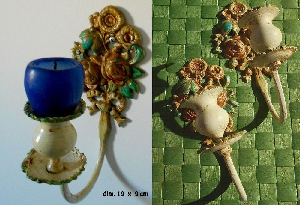 Paire de bougeoirs 1 feux en applique 80 Antibes (06)