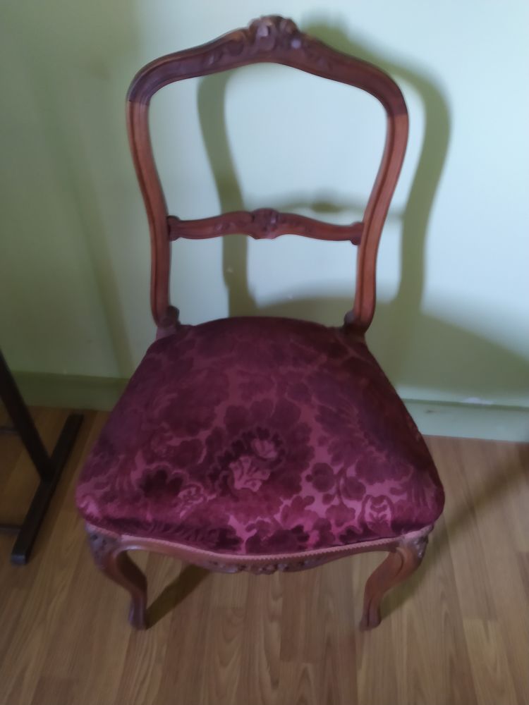 Paire de chaises de chambre assises rouge 40 Fréteval (41)