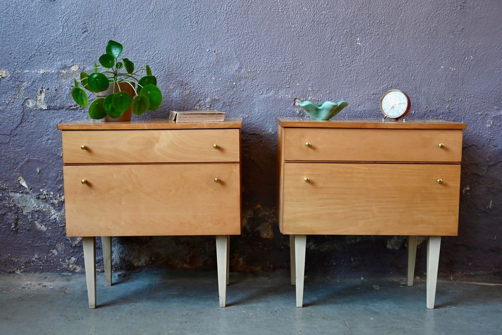 Paire de chevets tables de nuit vintage scandinave 220 Wintzenheim (68)