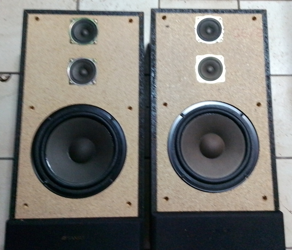 Paire d'enceintes audio beige et noir 50 Haisnes (62)