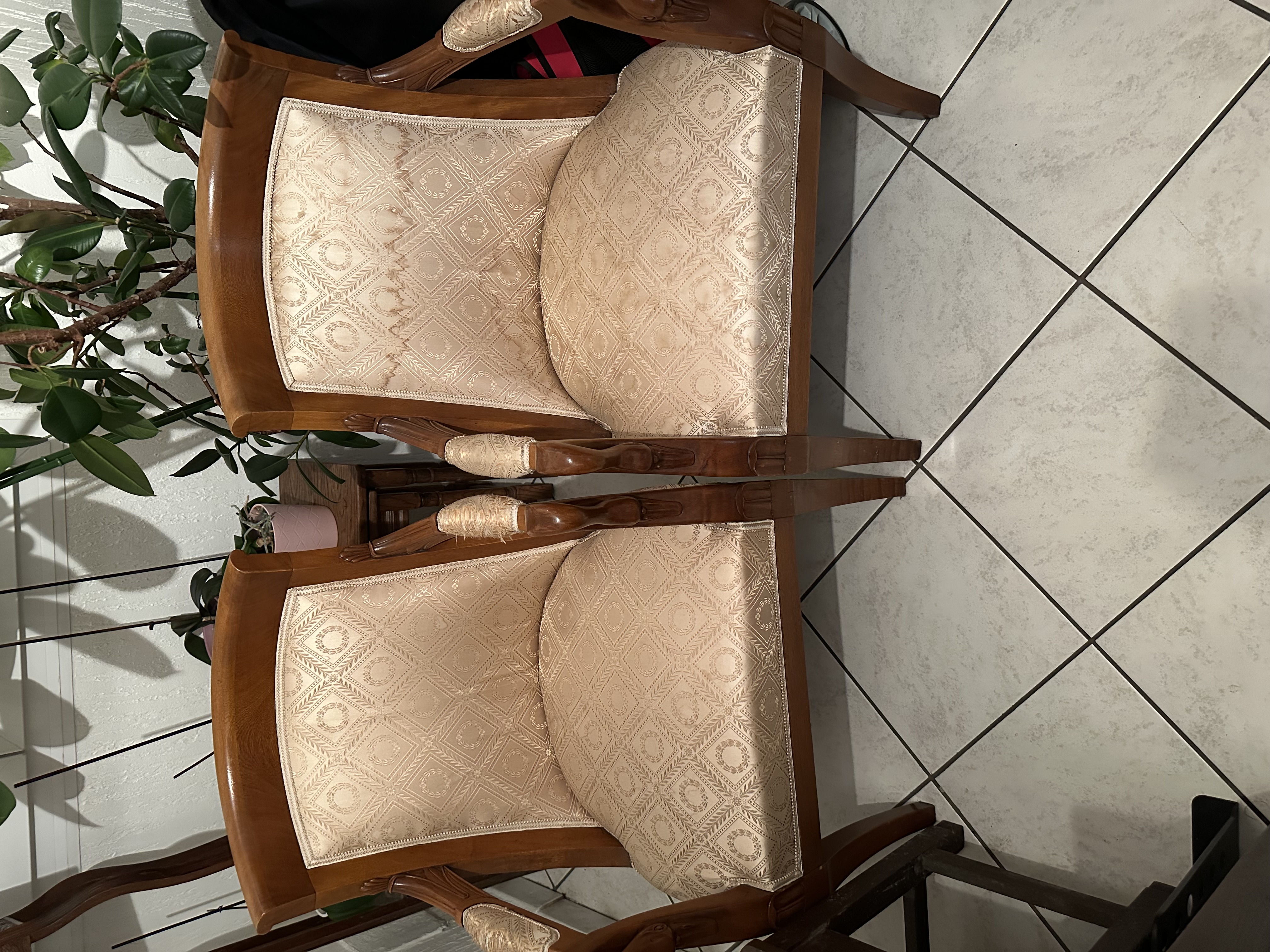 Paire de fauteuil en bois naturel. 250 Thionville (57)