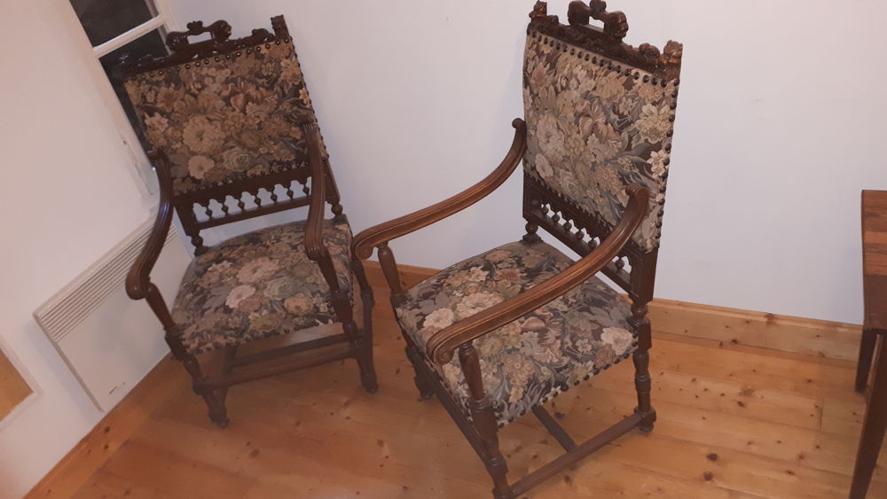 Paire fauteuil Henri 2 (1920) Noyer tres bon �tat 0 Tannay (58)