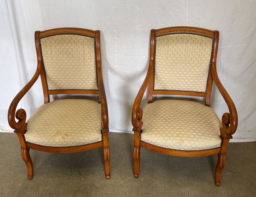 Paire de fauteuils beige - style Restauration 290 Paris 14 (75)